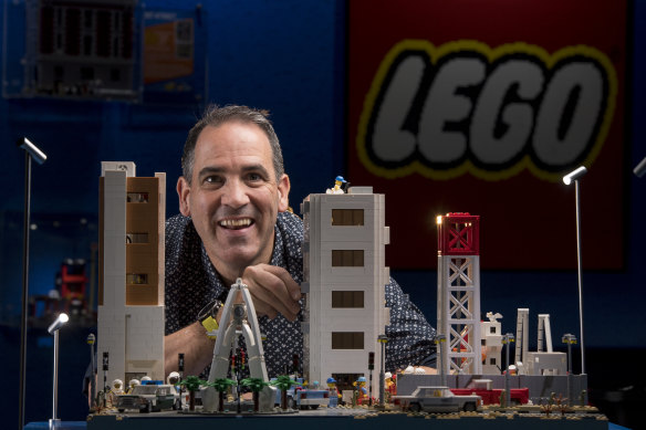 Ryan 'The Brickman' McNaught at a Lego show at the Scienceworks Museum in Melbourne last year.