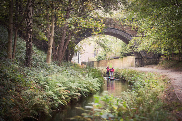 You can travel between Pontcysyllte and Llangollen via the canal, either on a cruise or by walking or cycling the tree-shaded path.