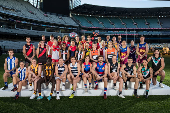 AFL and AFLW players from each club came together in July 2021 