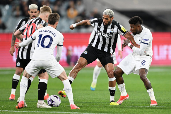 Newcastle’s Joelinton was among the players substituted at half-time.