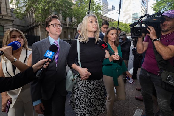 Melanie and Geordie Lynn at Court of Appeal for the Greg Lynn bail decision.