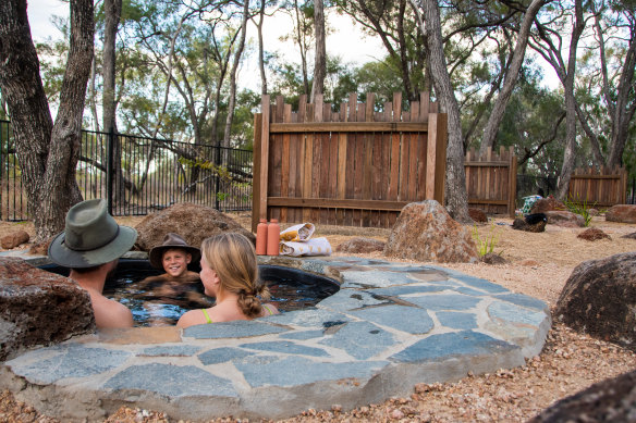 Vistors can kick back in a private soaking pool at Talaroo.