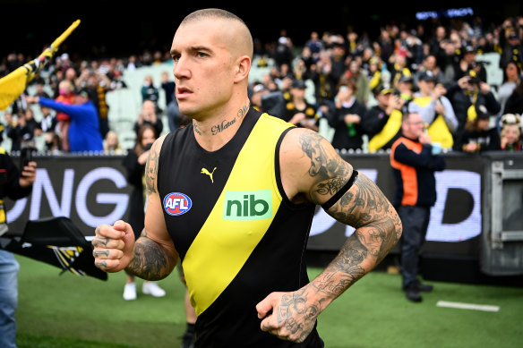Money man: Jack Riewoldt did all he could to keep Dustin Martin at Punt Rd.