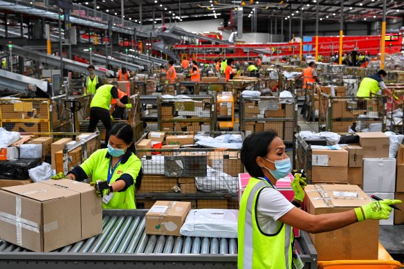 The Australia Post Parcel Distribution Centre in Botany.