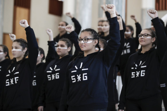 Marliya perform at Parliament House in September 2019.