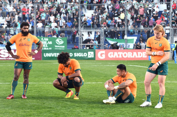 The Wallabies were dejected after losing to Argentina by a record margin on Saturday.