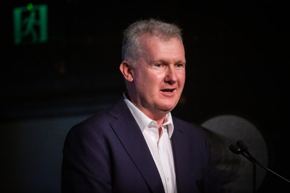 Workplace Relations Minister Tony Burke says an engineered stone ban will take at least 12 months.
