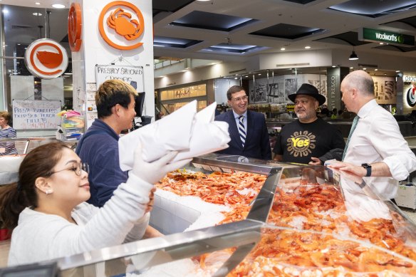 The seafood shop in the Hornsby Westfield where Indigenous leader Noel Pearson was given an oyster to sample.