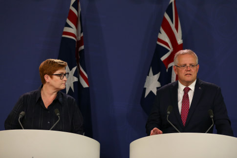 Not long after his call to WA premier Mark McGowan, Scott Morrison was stepping up with Foreign Minister Marice Payne  to announce the border closure to China.