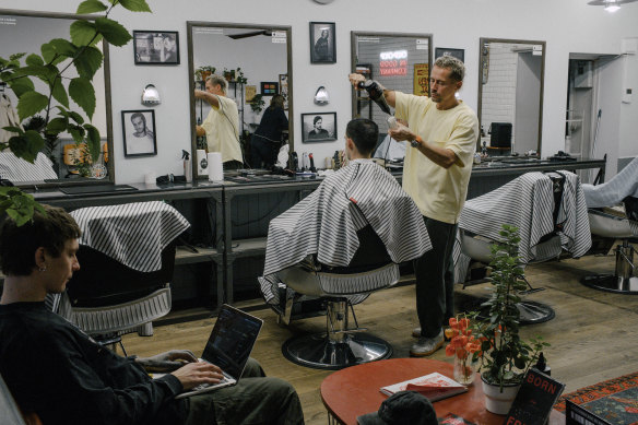 The Chop-Chop Barbershop in Moscow.