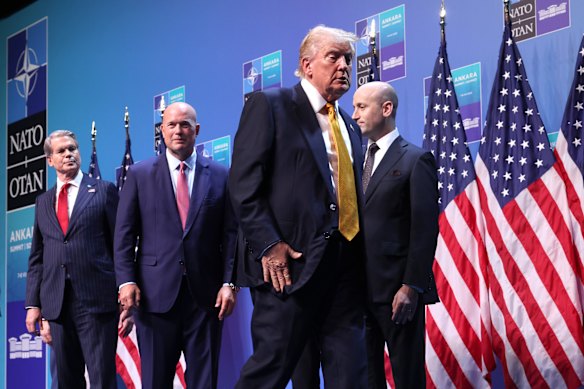 Trump departs the stage after a rare outbreak of unity in Ankara.