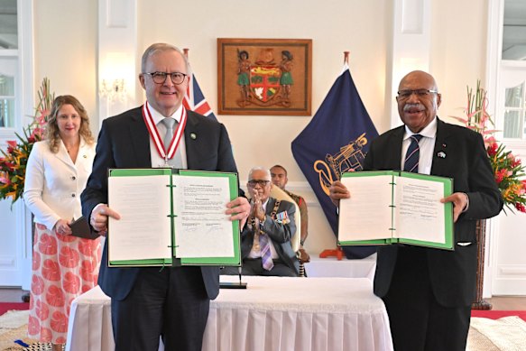 Australia’s Prime Minister Anthony Albanese and Fiji’s Prime Minister Sitiveni Rabuka.