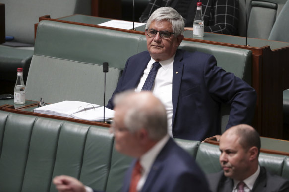 Under pressure: Minister for Indigenous Australians Ken Wyatt listening as Prime Minister Scott Morrison speaks during question time on Thursday. 