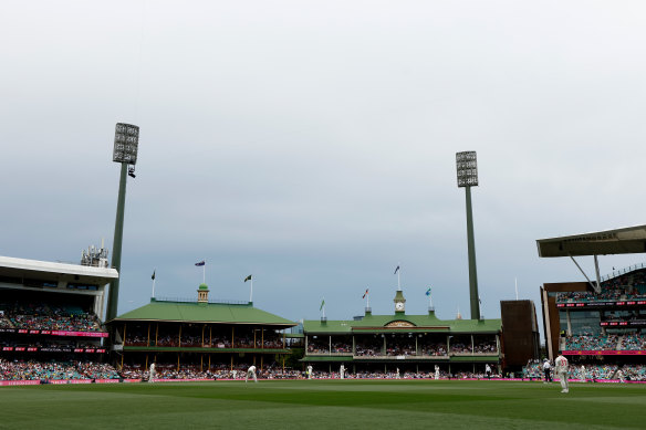 The members’ and ladies’ pavilions at the Sydney Cricket Ground.