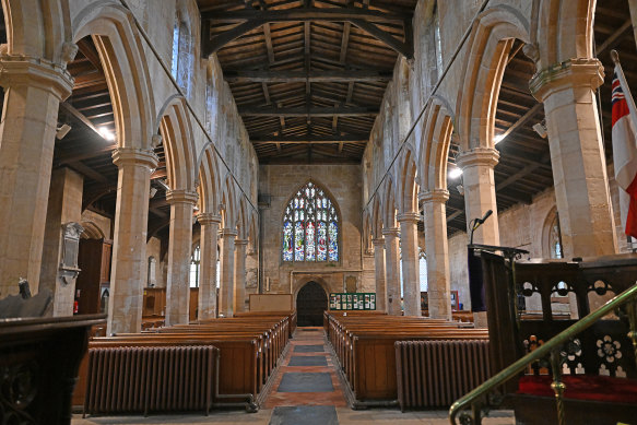 Inside the church where Matthew Flinders will now be buried. 