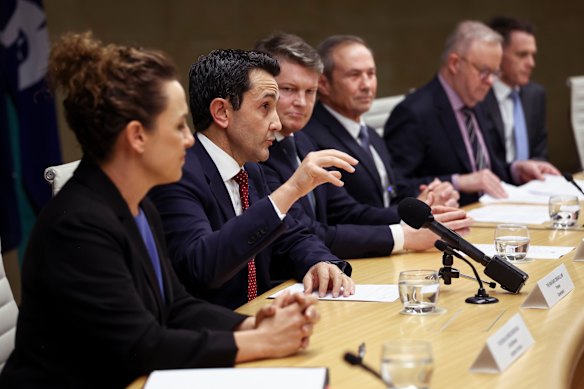David Crisafulli puts Queensland’s case to the prime minister and other state and territory leaders over data centres.