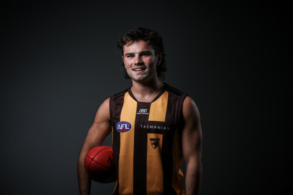 Nick Watson in his Hawks jumper.