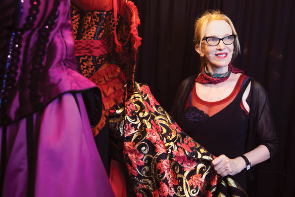 Catherine Zuber with some of the 200 costumes she designed for the musical. 
