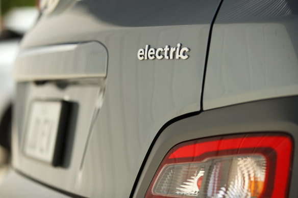 Labor has a 50 per cent target of all new vehicle sales being electric; the coalition wants to scrap road-user charges for electric vehicles.