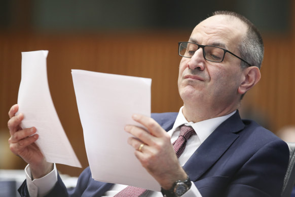 Department of Immigration and Border Protection secretary Michael Pezzullo during a Senate estimates hearing in Canberra on Tuesday.