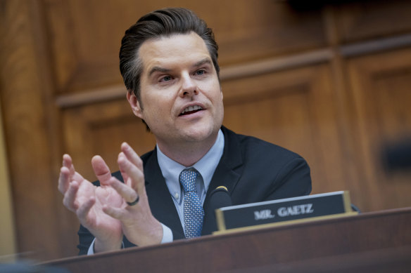 Matt Gaetz speaks on Capitol Hill in Washington earlier this year.