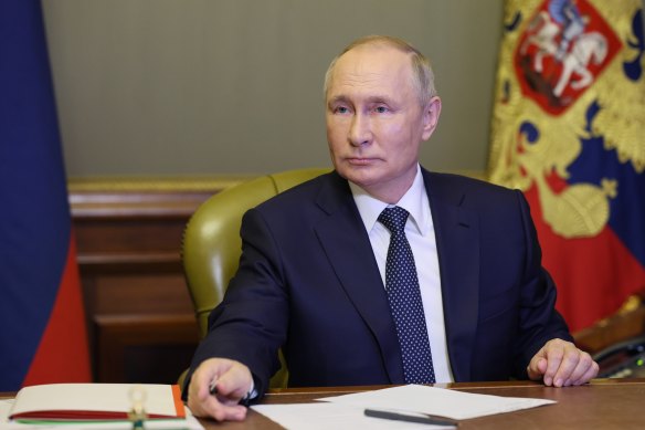 Russian President Vladimir Putin on Monday. Putin said the latest strikes on Kyiv was in retaliation to Ukrainian attacks, including on a bridge to Crimea. 