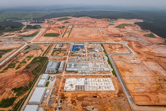  A large data centre under construction by Megaspeed in Malaysia. The US government has been investigating the company since late 2024.