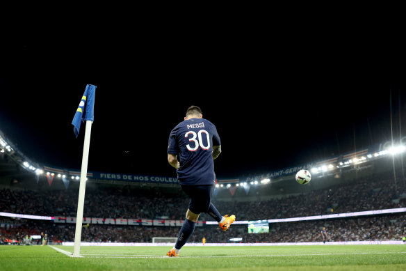 Messi in his last game for Paris Saint-Germain on Saturday.