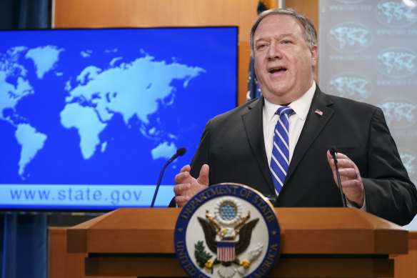 US Secretary of State Mike Pompeo previously criticised the Chinese Communist Party for threatening Australia with economic retribution for "the simple act of asking for an independent inquiry into the origins of the virus. It’s not right."