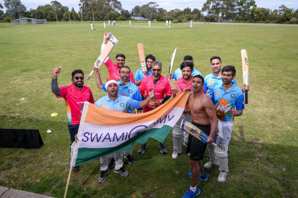 The Swami Army Indian cricket supporters prepare for the Boxing Day Test with a match of their own. 