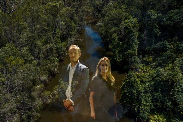 Richard Tognetti and Jennifer Peedom  in a double exposure by Nick Moir.