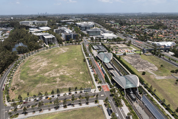Sydneysiders who want to live along the Metro line in suburbs such as Bella Vista (pictured) will need to pay top dollar.