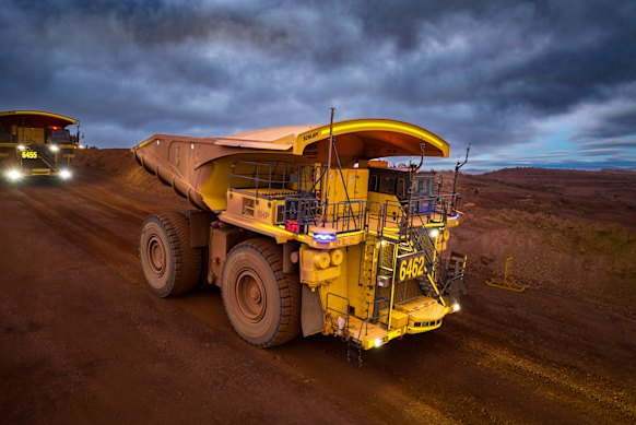 A BHP autonomous mining truck in the Pilbara.  