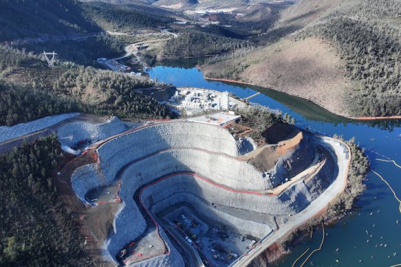 The water intake at the Talbingo reservoir, which Florence is tunnelling towards.