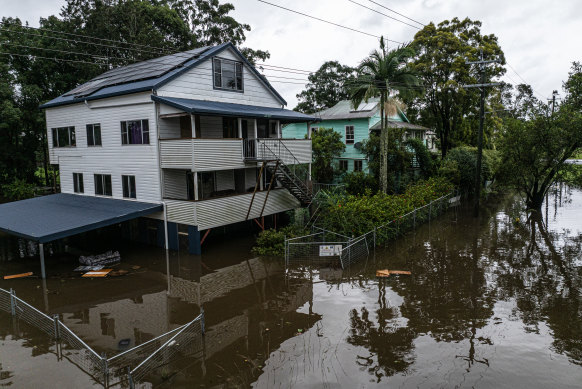 Flooding in low-lying parts of Lismore.