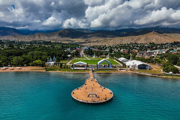 The town of Cholpon Ata on the shores of Issyk-Kul.