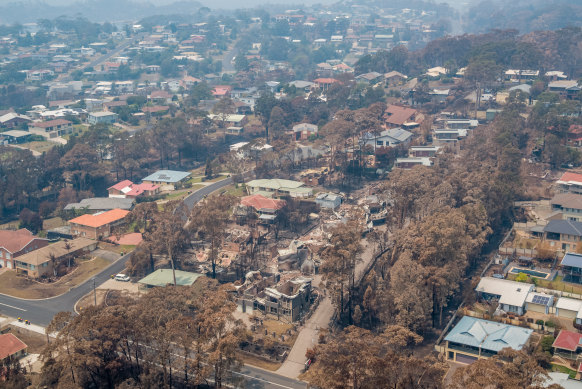 The Malua Bay strata property in the aftermath of the bushfire on New Year’s Eve 2019.