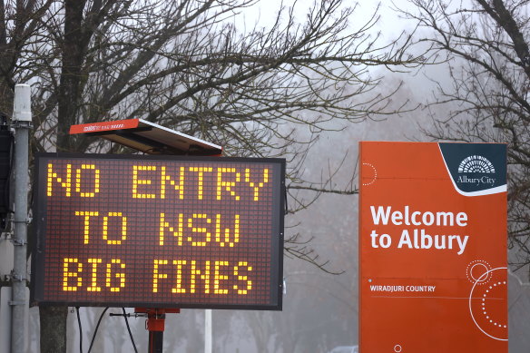 The border between NSW and Victoria is set to close at 11.59pm on Tuesday. 