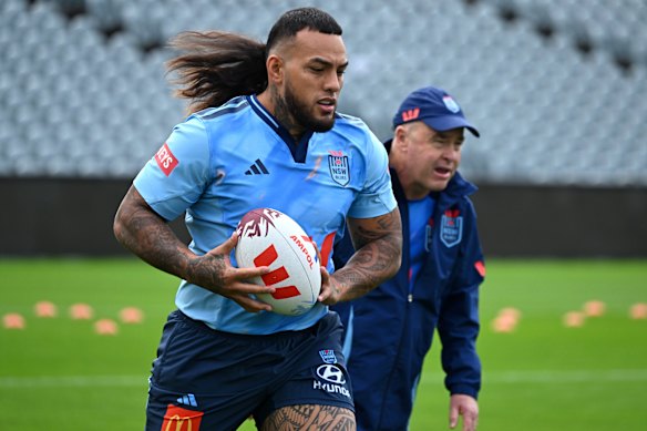 Addin Fonua-Blake trains with the Blues.