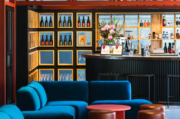 The boldly hued cellar door and lounge bar.