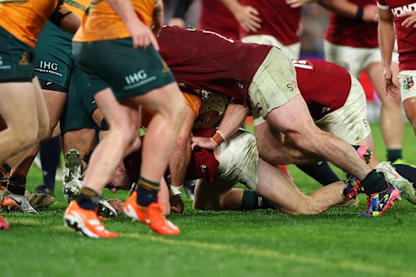 Try time? … Jac Morgan scores for the Lions.