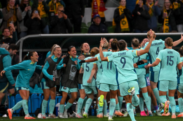 The Matildas score against Canada, and the crowd goes wild.