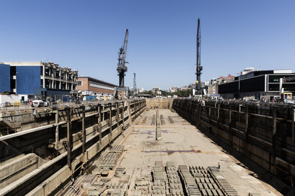 The dry dock at Garden Island in Sydney.