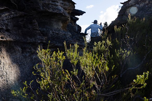 Madi Maclean amid the stone pagodas. 