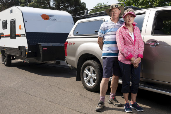 Mike and Sue Bennett-Williams are upset about the rise in the cost of tolls for motorists towing caravans.