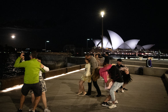 Dancing outside Squire’s Landing at Campbell Cove.
