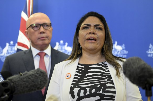 Federal Opposition Leader Peter Dutton and Liberal Senator Jacinta Nampijinpa Price opposed the  Indigenous Voice to Parliament.