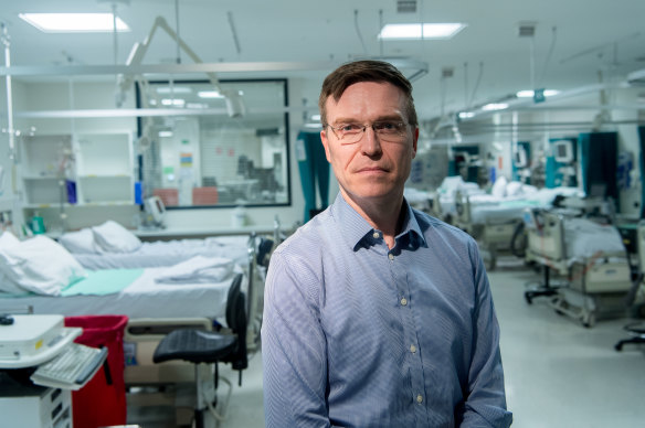 Professor Stephen Warrillow says there is often a confronting realisation by families of COVID-19 patients that the virus is very real.