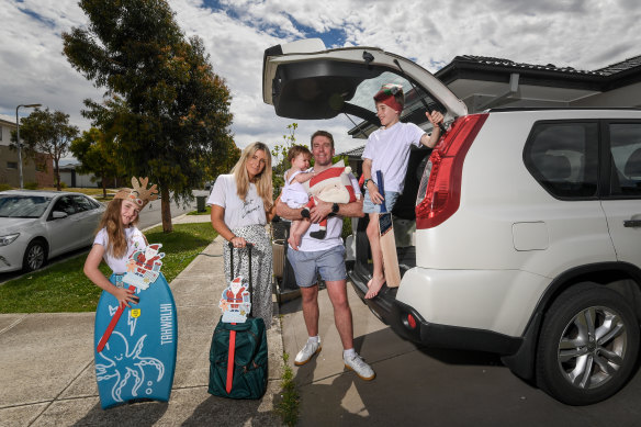 The Gardner family - (from left to right) Olivia, Sarah, Chloe, Tim and Luke - will celebrate the festive season differently this year, opting to hit the road and visit their Inverloch beach shack on Christmas night. 