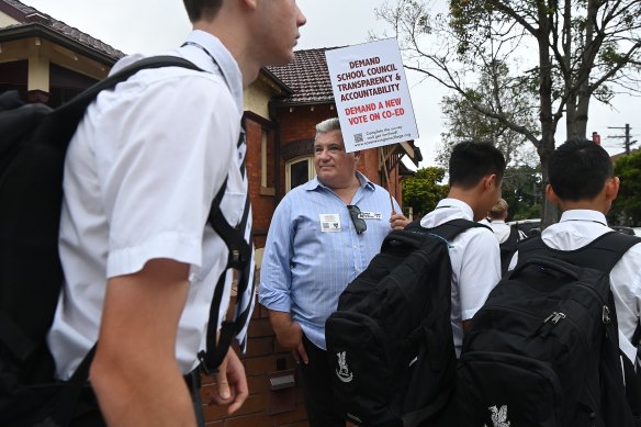 Second-generation graduate of Newington College Tony Retsos participated in the protest.